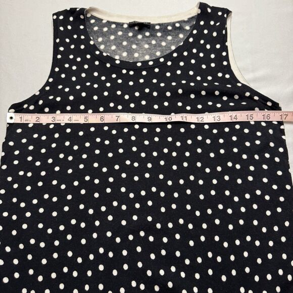 Talbots Women’s Petite M Black White Polka Dot Sleeveless Knit Sweater Tank Top - Picture 4 of 6
